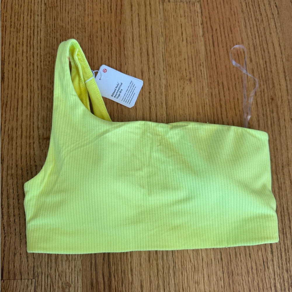 Elle Vibrant Yellow Asymmetrical Yoga Bra